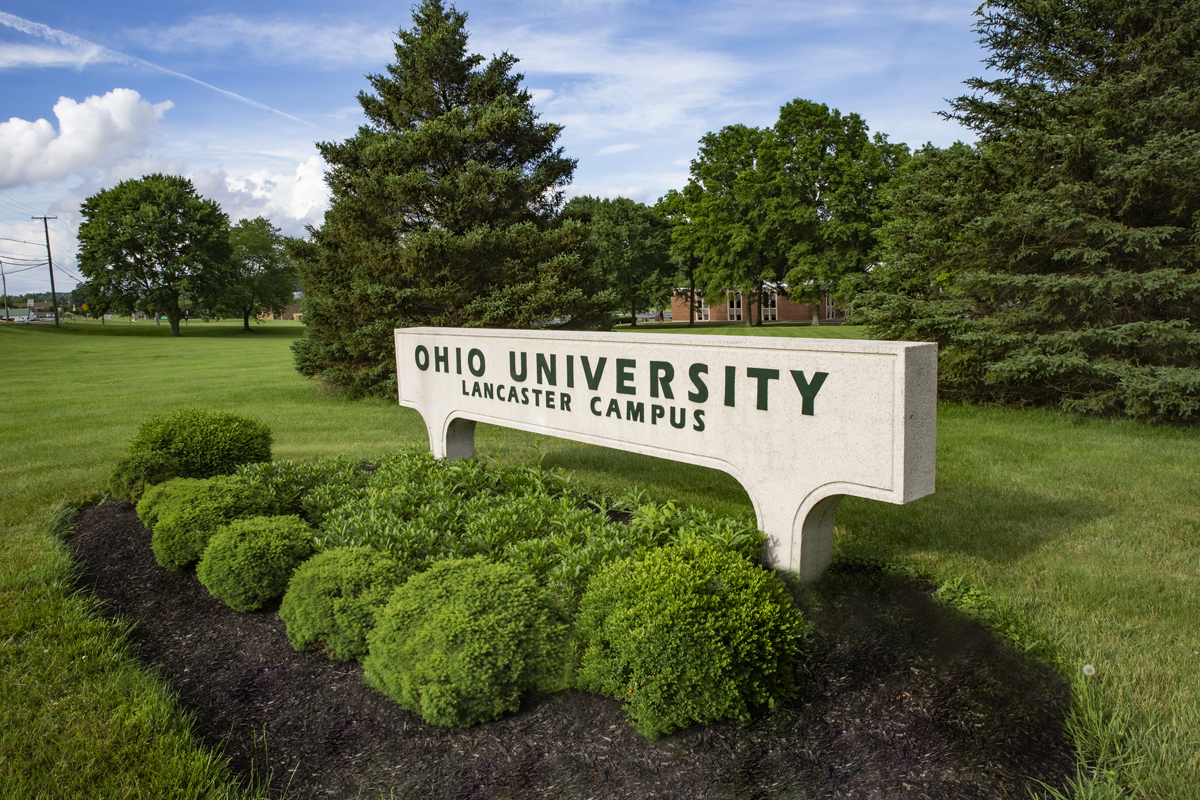 Ohio University Lancaster Campus signage of Lancaster OU