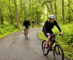 People riding paths on bike path in Lancaster, Ohio